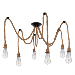 GLOBOSTAR® ATROX 01547 Vintage Κρεμαστό Φωτιστικό Οροφής με Ντουί 6 x E27 AC 220-240V IP20 - Μπεζ - Μ200 x Π200 x Υ100cm GLOBOSTAR® ATROX 01547 Vintage Κρεμαστό Φωτιστικό Οροφής με Ντουί 6 x E27 AC 220-240V IP20 - Μπεζ - Μ200 x Π200 x Υ100cm