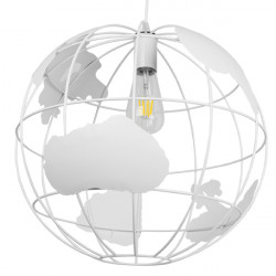 GLOBOSTAR® EARTH 01664 Vintage Κρεμαστό Φωτιστικό Οροφής με Ντουί 1 x E27 AC 220-240V IP20 - Λευκό - Μ40 x Π40 x Y40cm GLOBOSTAR® EARTH 01664 Vintage Κρεμαστό Φωτιστικό Οροφής με Ντουί 1 x E27 AC 220-240V IP20 - Λευκό - Μ40 x Π40 x Y40cm
