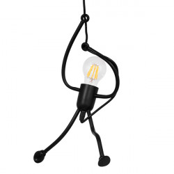 GLOBOSTAR® LITTLE MAN 01652 Μοντέρνο Κρεμαστό Φωτιστικό Οροφής με Ντουί 1 x E27 AC 220-240V IP20 - Μαύρο - Μ20 x Π20 x Υ40cm GLOBOSTAR® LITTLE MAN 01652 Μοντέρνο Κρεμαστό Φωτιστικό Οροφής με Ντουί 1 x E27 AC 220-240V IP20 - Μαύρο - Μ20 x Π20 x Υ40cm