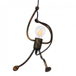 GLOBOSTAR® LITTLE MAN 01653 Μοντέρνο Κρεμαστό Φωτιστικό Οροφής με Ντουί 1 x E27 AC 220-240V IP20 - Χάλκινο - Μ20 x Π20 x Υ40cm GLOBOSTAR® LITTLE MAN 01653 Μοντέρνο Κρεμαστό Φωτιστικό Οροφής με Ντουί 1 x E27 AC 220-240V IP20 - Χάλκινο - Μ20 x Π20 x Υ40cm