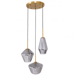 GLOBOSTAR® AMARIS 00976 Μοντέρνο Κρεμαστό Φωτιστικό Οροφής με Ντουί 3 x E27 AC 220-240V IP20 - Χρυσό & Ασημί - Μ50 x Π50 x Y30cm GLOBOSTAR® AMARIS 00976 Μοντέρνο Κρεμαστό Φωτιστικό Οροφής με Ντουί 3 x E27 AC 220-240V IP20 - Χρυσό & Ασημί - Μ50 x Π50 x Y30cm