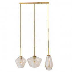 GLOBOSTAR® AMARIS 00977 Μοντέρνο Κρεμαστό Φωτιστικό Οροφής με Ντουί 3 x E27 AC 220-240V IP20 - Χρυσό & Μελί - Μ75 x Π30 x Υ30cm GLOBOSTAR® AMARIS 00977 Μοντέρνο Κρεμαστό Φωτιστικό Οροφής με Ντουί 3 x E27 AC 220-240V IP20 - Χρυσό & Μελί - Μ75 x Π30 x Υ30cm