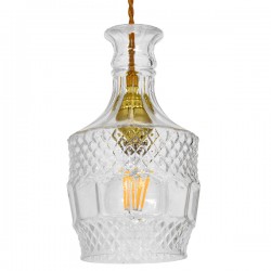 GLOBOSTAR® WHISKEY 01513 Vintage Κρεμαστό Φωτιστικό Οροφής με Ντουί 1 x E27 AC 220-240V IP20 - Διάφανο - Μ13 x Π13 x Υ22cm GLOBOSTAR® WHISKEY 01513 Vintage Κρεμαστό Φωτιστικό Οροφής με Ντουί 1 x E27 AC 220-240V IP20 - Διάφανο - Μ13 x Π13 x Υ22cm