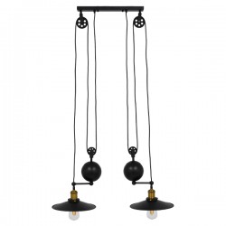 GLOBOSTAR® CARILO 01550 Vintage Κρεμαστό Φωτιστικό Οροφής με Ντουί 2 x E27 AC 220-240V IP20 - Μαύρο & Χρυσό - Μ72 x Π26 x Υ120cm GLOBOSTAR® CARILO 01550 Vintage Κρεμαστό Φωτιστικό Οροφής με Ντουί 2 x E27 AC 220-240V IP20 - Μαύρο & Χρυσό - Μ72 x Π26 x Υ120cm