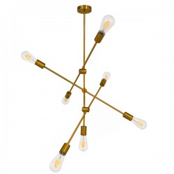 GLOBOSTAR® ESTHER 00993 Μοντέρνο Κρεμαστό Φωτιστικό Οροφής με Ντουί 7 x E27 AC 220-240V IP20 - Χρυσό - Μ75 x Π75 x Υ88cm GLOBOSTAR® ESTHER 00993 Μοντέρνο Κρεμαστό Φωτιστικό Οροφής με Ντουί 7 x E27 AC 220-240V IP20 - Χρυσό - Μ75 x Π75 x Υ88cm
