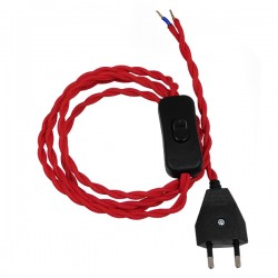 GLOBOSTAR® WHIP 91034 Μοντέρνο DIY Πλεκτό Καλώδιο με Διακόπτη On/Off AC 220-240V IP20 - Κόκκινο & Μαύρο - Μ150 x Π2.7 x Υ1.9cm GLOBOSTAR® WHIP 91034 Μοντέρνο DIY Πλεκτό Καλώδιο με Διακόπτη On/Off AC 220-240V IP20 - Κόκκινο & Μαύρο - Μ150 x Π2.7 x Υ1.9cm