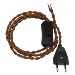 GLOBOSTAR® WHIP 91036 Μοντέρνο DIY Πλεκτό Καλώδιο με Διακόπτη On/Off AC 220-240V IP20 - Καφέ & Μαύρο - Μ150 x Π2.7 x Υ1.9cm GLOBOSTAR® WHIP 91036 Μοντέρνο DIY Πλεκτό Καλώδιο με Διακόπτη On/Off AC 220-240V IP20 - Καφέ & Μαύρο - Μ150 x Π2.7 x Υ1.9cm
