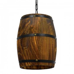 GLOBOSTAR® BARREL 00890 Vintage Κρεμαστό Φωτιστικό Οροφής με Ντουί 1 x E27 AC 220-240V IP20 - Kαφέ - Μ24 x Π24 x Υ29cm GLOBOSTAR® BARREL 00890 Vintage Κρεμαστό Φωτιστικό Οροφής με Ντουί 1 x E27 AC 220-240V IP20 - Kαφέ - Μ24 x Π24 x Υ29cm