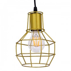 GLOBOSTAR® CAGE 00950 Vintage Κρεμαστό Φωτιστικό Οροφής με Ντουί 1 x E27 AC 220-240V IP20 - Χρυσό - Μ15 x Π15 x Y22cm GLOBOSTAR® CAGE 00950 Vintage Κρεμαστό Φωτιστικό Οροφής με Ντουί 1 x E27 AC 220-240V IP20 - Χρυσό - Μ15 x Π15 x Y22cm