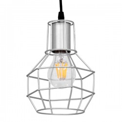 GLOBOSTAR® CAGE 00951 Vintage Κρεμαστό Φωτιστικό Οροφής με Ντουί 1 x E27 AC 220-240V IP20 - Ασημί - Μ15 x Π15 x Y22cm GLOBOSTAR® CAGE 00951 Vintage Κρεμαστό Φωτιστικό Οροφής με Ντουί 1 x E27 AC 220-240V IP20 - Ασημί - Μ15 x Π15 x Y22cm
