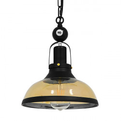 GLOBOSTAR® BILLIARD 00971 Vintage Κρεμαστό Φωτιστικό Οροφής με Ντουί 1 x E27 AC 220-240V IP20 - Mαύρο & Μελί - Μ25 x Π25 x Υ29cm GLOBOSTAR® BILLIARD 00971 Vintage Κρεμαστό Φωτιστικό Οροφής με Ντουί 1 x E27 AC 220-240V IP20 - Mαύρο & Μελί - Μ25 x Π25 x Υ29cm