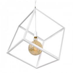 GLOBOSTAR® CUBE 01675 Μοντέρνο Κρεμαστό Φωτιστικό Οροφής με Ντουί 1 x E27 AC 220-240V IP20 - Λευκό - Μ70 x Π70 x Y87cm GLOBOSTAR® CUBE 01675 Μοντέρνο Κρεμαστό Φωτιστικό Οροφής με Ντουί 1 x E27 AC 220-240V IP20 - Λευκό - Μ70 x Π70 x Y87cm