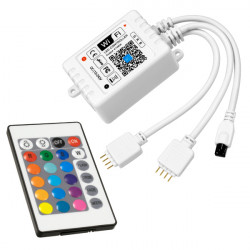 GloboStar® 73411 Ασύρματος Smart Home Wi-Fi LED RGB Controller με 2 Εξόδους RGB και Χειριστήριο IR DC 12V Max 100W - DC 24V Max 200W GloboStar® 73411 Ασύρματος Smart Home Wi-Fi LED RGB Controller με 2 Εξόδους RGB και Χειριστήριο IR DC 12V Max 100W - DC 24V Max 200W