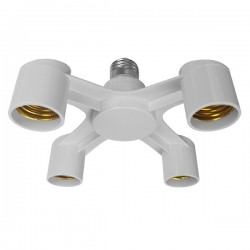 GloboStar® 78977 Πλαστικός Αντάπτορας Μετατροπέας από 1xE27 Ντουί σε 4xE27 Ντουί Λευκό GloboStar® 78977 Πλαστικός Αντάπτορας Μετατροπέας από 1xE27 Ντουί σε 4xE27 Ντουί Λευκό