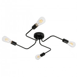 GLOBOSTAR® LIBERTA 00838 Vintage Φωτιστικό Οροφής με Ντουί 4 x E27 AC 220-240V IP20 - Μαύρο - Μ44.5 x Π44.5 x Υ12cm GLOBOSTAR® LIBERTA 00838 Vintage Φωτιστικό Οροφής με Ντουί 4 x E27 AC 220-240V IP20 - Μαύρο - Μ44.5 x Π44.5 x Υ12cm