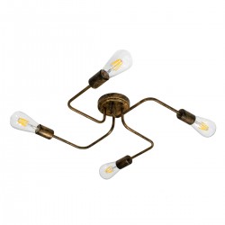 GLOBOSTAR® LIBERTA 00839 Μοντέρνο Φωτιστικό Οροφής με Ντουί 4 x E27 AC 220-240V IP20 - Χάλκινο - Μ44.5 x Π44.5 x Υ12cm GLOBOSTAR® LIBERTA 00839 Μοντέρνο Φωτιστικό Οροφής με Ντουί 4 x E27 AC 220-240V IP20 - Χάλκινο - Μ44.5 x Π44.5 x Υ12cm