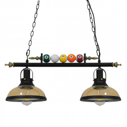 GLOBOSTAR® BILLIARD 00972 Vintage Κρεμαστό Φωτιστικό Οροφής με Ντουί 2 x E27 AC 220-240V IP20 - Mαύρο & Μελί - Μ71 x Π25 x Υ30cm GLOBOSTAR® BILLIARD 00972 Vintage Κρεμαστό Φωτιστικό Οροφής με Ντουί 2 x E27 AC 220-240V IP20 - Mαύρο & Μελί - Μ71 x Π25 x Υ30cm