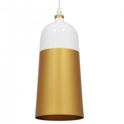 GLOBOSTAR® PALAZZO 01524 Μοντέρνο Κρεμαστό Φωτιστικό Οροφής με Ντουί 1 x E27 AC 220-240V IP20 - Λευκό & Χρυσό - Μ14 x Π14 x Υ34cm GLOBOSTAR® PALAZZO 01524 Μοντέρνο Κρεμαστό Φωτιστικό Οροφής με Ντουί 1 x E27 AC 220-240V IP20 - Λευκό & Χρυσό - Μ14 x Π14 x Υ34cm