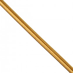 GloboStar® 77608 Στρογγυλό Υφασμάτινο Καλώδιο 1m 2 x 0.75mm² Χρυσό GloboStar® 77608 Στρογγυλό Υφασμάτινο Καλώδιο 1m 2 x 0.75mm² Χρυσό
