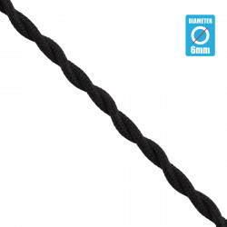 GloboStar® 77620 Πλεκτό Υφασμάτινο Καλώδιο 1m 2 x 0.75mm² Μαύρο GloboStar® 77620 Πλεκτό Υφασμάτινο Καλώδιο 1m 2 x 0.75mm² Μαύρο