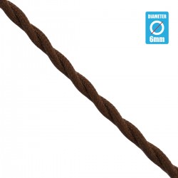 GloboStar® 77626 Πλεκτό Υφασμάτινο Καλώδιο 1m 2 x 0.75mm² Καφέ GloboStar® 77626 Πλεκτό Υφασμάτινο Καλώδιο 1m 2 x 0.75mm² Καφέ