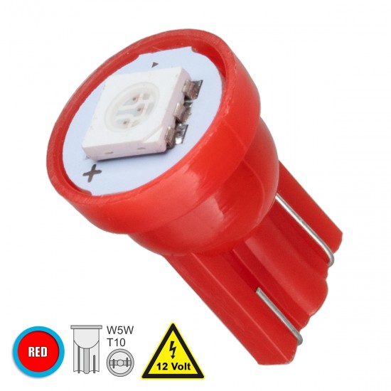 GloboStar® T10 W5W 81045 Λάμπα Αυτοκινήτου LED 1xSMD5050 0.28W 18lm 120° DC 12-16V IP20 Φ1.1 x Υ1.7cm Κόκκινο GloboStar® T10 W5W 81045 Λάμπα Αυτοκινήτου LED 1xSMD5050 0.28W 18lm 120° DC 12-16V IP20 Φ1.1 x Υ1.7cm Κόκκινο
