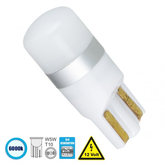 GloboStar® T10 W5W 81098 Λάμπα Αυτοκίνητου 3rd Generation Can-Bus Series LED 1 CREE XHP35 4W 564lm 360° DC 12V IP20 Ψυχρό Λευκό 6000K GloboStar® T10 W5W 81098 Λάμπα Αυτοκίνητου 3rd Generation Can-Bus Series LED 1 CREE XHP35 4W 564lm 360° DC 12V IP20 Ψυχρό Λευκό 6000K