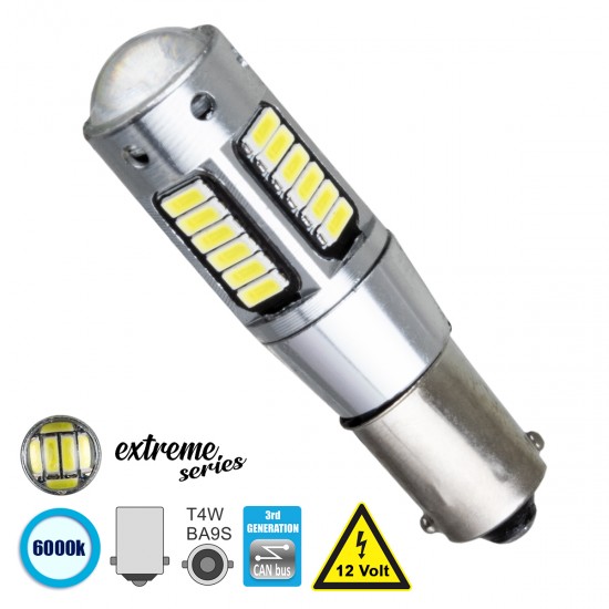 GloboStar® BA9S - T4W 81291 Λάμπα Αυτοκινήτου 3rd Generation Can-Bus Extreme Series LED 30 SMD 4014 6W 900lm 360° DC 12V IP20 Ψυχρό Λευκό 6000K GloboStar® BA9S - T4W 81291 Λάμπα Αυτοκινήτου 3rd Generation Can-Bus Extreme Series LED 30 SMD 4014 6W 900lm 360° DC 12V IP20 Ψυχρό Λευκό 6000K