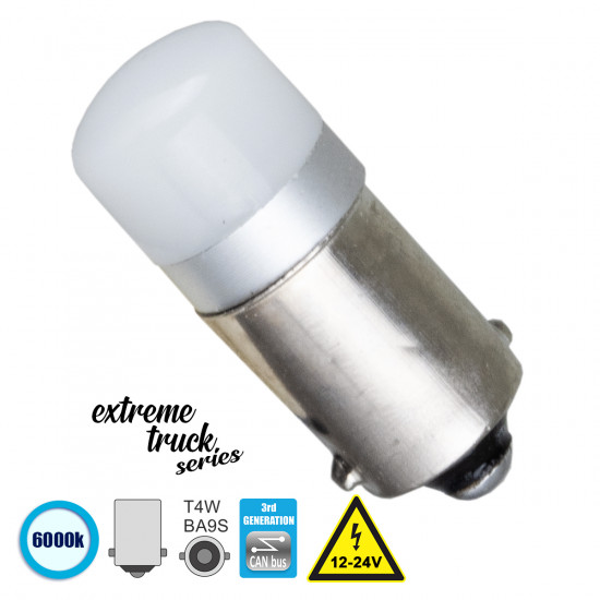 GloboStar® BA9S - T4W 81293 Λάμπα Αυτοκινήτου & Φορτηγού Generation Can-Bus Extreme Truck Series LED 1 SMD 3030 1W 200lm 360° DC 12-24V IP20 Ψυχρό Λευκό 6000K GloboStar® BA9S - T4W 81293 Λάμπα Αυτοκινήτου & Φορτηγού Generation Can-Bus Extreme Truck Series LED 1 SMD 3030 1W 200lm 360° DC 12-24V IP20 Ψυχρό Λευκό 6000K