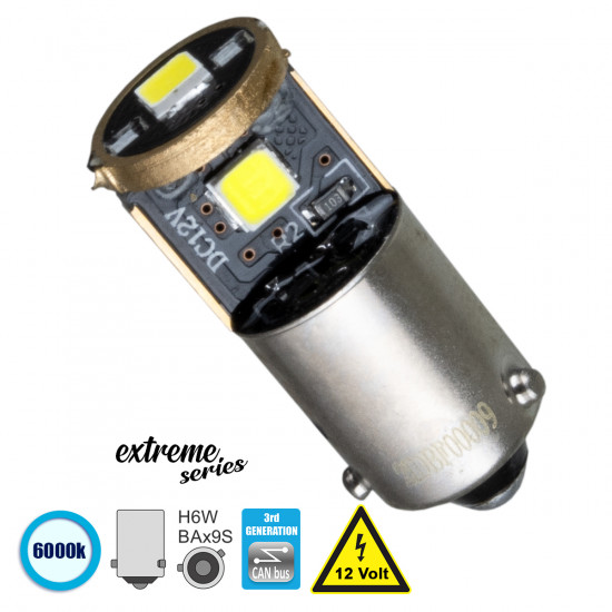 GloboStar® BA9S - T4W 81296 Λάμπα Αυτοκινήτου 3rd Generation Can-Bus Extreme Series LED 3 SMD 3030 3W 450lm 360° DC 12V IP20 Ψυχρό Λευκό 6000K GloboStar® BA9S - T4W 81296 Λάμπα Αυτοκινήτου 3rd Generation Can-Bus Extreme Series LED 3 SMD 3030 3W 450lm 360° DC 12V IP20 Ψυχρό Λευκό 6000K
