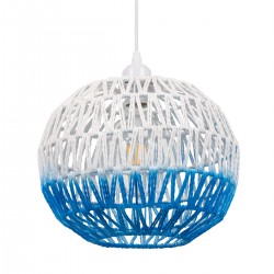 GLOBOSTAR® SANTOR 00728 Boho Κρεμαστό Φωτιστικό Οροφής με Ντουί 1 x E27 AC 220-240V IP20 - Λευκό & Μπλε - Μ30 x Π30 x Υ30cm GLOBOSTAR® SANTOR 00728 Boho Κρεμαστό Φωτιστικό Οροφής με Ντουί 1 x E27 AC 220-240V IP20 - Λευκό & Μπλε - Μ30 x Π30 x Υ30cm