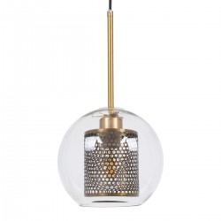 GLOBOSTAR® AVERY 00739 Μοντέρνο Κρεμαστό Φωτιστικό Οροφής με Ντουί 1 x E27 AC 220-240V IP20 - Διάφανο & Χρυσό - Μ18 x Π18 x Υ38cm GLOBOSTAR® AVERY 00739 Μοντέρνο Κρεμαστό Φωτιστικό Οροφής με Ντουί 1 x E27 AC 220-240V IP20 - Διάφανο & Χρυσό - Μ18 x Π18 x Υ38cm