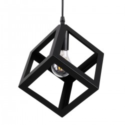 GLOBOSTAR® CUBE 00801 Μοντέρνο Κρεμαστό Φωτιστικό Οροφής με Ντουί 1 x E27 AC 220-240V IP20 - Μαύρο - Μ25 x Π25 x Υ25cm GLOBOSTAR® CUBE 00801 Μοντέρνο Κρεμαστό Φωτιστικό Οροφής με Ντουί 1 x E27 AC 220-240V IP20 - Μαύρο - Μ25 x Π25 x Υ25cm