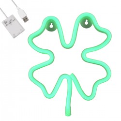 GloboStar® 78572 Φωτιστικό Ταμπέλα Φωτεινή Επιγραφή NEON LED Σήμανσης FOUR LEAF CLOVER 5W με Καλώδιο Τροφοδοσίας USB - Μπαταρίας 3xAAA (Δεν Περιλαμβάνονται) - Πράσινο GloboStar® 78572 Φωτιστικό Ταμπέλα Φωτεινή Επιγραφή NEON LED Σήμανσης FOUR LEAF CLOVER 5W με Καλώδιο Τροφοδοσίας USB - Μπαταρίας 3xAAA (Δεν Περιλαμβάνονται) - Πράσινο