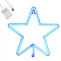 GloboStar® 78583 Φωτιστικό Ταμπέλα Φωτεινή Επιγραφή NEON LED Σήμανσης STAR 5W με Καλώδιο Τροφοδοσίας USB - Μπαταρίας 3xAAA (Δεν Περιλαμβάνονται) - Γαλάζιο GloboStar® 78583 Φωτιστικό Ταμπέλα Φωτεινή Επιγραφή NEON LED Σήμανσης STAR 5W με Καλώδιο Τροφοδοσίας USB - Μπαταρίας 3xAAA (Δεν Περιλαμβάνονται) - Γαλάζιο