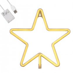 GloboStar® 78585 Φωτιστικό Ταμπέλα Φωτεινή Επιγραφή NEON LED Σήμανσης STAR 5W με Καλώδιο Τροφοδοσίας USB - Μπαταρίας 3xAAA (Δεν Περιλαμβάνονται) - Θερμό Λευκό 2700K GloboStar® 78585 Φωτιστικό Ταμπέλα Φωτεινή Επιγραφή NEON LED Σήμανσης STAR 5W με Καλώδιο Τροφοδοσίας USB - Μπαταρίας 3xAAA (Δεν Περιλαμβάνονται) - Θερμό Λευκό 2700K