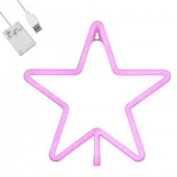 GloboStar® 78586 Φωτιστικό Ταμπέλα Φωτεινή Επιγραφή NEON LED Σήμανσης STAR 5W με Καλώδιο Τροφοδοσίας USB - Μπαταρίας 3xAAA (Δεν Περιλαμβάνονται) - Ροζ GloboStar® 78586 Φωτιστικό Ταμπέλα Φωτεινή Επιγραφή NEON LED Σήμανσης STAR 5W με Καλώδιο Τροφοδοσίας USB - Μπαταρίας 3xAAA (Δεν Περιλαμβάνονται) - Ροζ