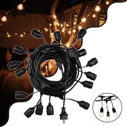 GloboStar® 78983 WIRE GARLAND Καλωδιογιρλάντα PVC 10 Μέτρων με 15 Ντουί E27 με Πρίζα Schuko Επεκτεινόμενη Αδιάβροχη IP65 GloboStar® 78983 WIRE GARLAND Καλωδιογιρλάντα PVC 10 Μέτρων με 15 Ντουί E27 με Πρίζα Schuko Επεκτεινόμενη Αδιάβροχη IP65