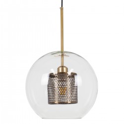 GLOBOSTAR® AVERY 00740 Μοντέρνο Κρεμαστό Φωτιστικό Οροφής με Ντουί 1 x E27 AC 220-240V IP20 - Διάφανο & Χρυσό - Μ30 x Π30 x Υ48cm GLOBOSTAR® AVERY 00740 Μοντέρνο Κρεμαστό Φωτιστικό Οροφής με Ντουί 1 x E27 AC 220-240V IP20 - Διάφανο & Χρυσό - Μ30 x Π30 x Υ48cm