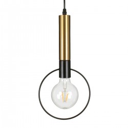 GLOBOSTAR® OLVERO 00772 Μοντέρνο Κρεμαστό Φωτιστικό Οροφής με Ντουί 1 x E27 AC 220-240V IP20 - Μαύρο & Χρυσό - Μ18 x Π4 x Y38cm GLOBOSTAR® OLVERO 00772 Μοντέρνο Κρεμαστό Φωτιστικό Οροφής με Ντουί 1 x E27 AC 220-240V IP20 - Μαύρο & Χρυσό - Μ18 x Π4 x Y38cm