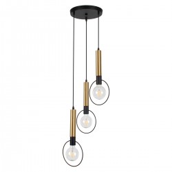 GLOBOSTAR® OLVERO 00773 Μοντέρνο Κρεμαστό Φωτιστικό Οροφής με Ντουί 3 x E27 AC 220-240V IP20 - Μαύρο & Χρυσό - Μ30 x Π30 x Y130cm GLOBOSTAR® OLVERO 00773 Μοντέρνο Κρεμαστό Φωτιστικό Οροφής με Ντουί 3 x E27 AC 220-240V IP20 - Μαύρο & Χρυσό - Μ30 x Π30 x Y130cm