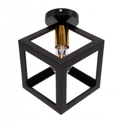 GLOBOSTAR® CUBE 00799 Μοντέρνο Φωτιστικό Οροφής με Ντουί 1 x E27 AC 220-240V IP20 - Μαύρο & Χρυσό - Μ25 x Π25 x Υ25cm GLOBOSTAR® CUBE 00799 Μοντέρνο Φωτιστικό Οροφής με Ντουί 1 x E27 AC 220-240V IP20 - Μαύρο & Χρυσό - Μ25 x Π25 x Υ25cm