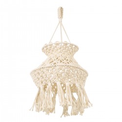 GloboStar® 36212 LIBYA Boho Καπέλο Φωτιστικού- Μακραμέ Πλεκτό Χειροποίητο Μπεζ Βαμβακερό Νήμα - Μ30 x Π30  x Υ50cm GloboStar® 36212 LIBYA Boho Καπέλο Φωτιστικού- Μακραμέ Πλεκτό Χειροποίητο Μπεζ Βαμβακερό Νήμα - Μ30 x Π30  x Υ50cm