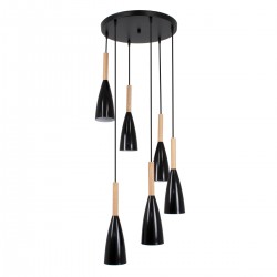 GLOBOSTAR® DILLON 00628 Μοντέρνο Κρεμαστό Φωτιστικό Οροφής με Ντουί 6 x E27 AC 220-240V IP20 - Μαύρο & Μπεζ - Μ52 x Π52 x Y130cm GLOBOSTAR® DILLON 00628 Μοντέρνο Κρεμαστό Φωτιστικό Οροφής με Ντουί 6 x E27 AC 220-240V IP20 - Μαύρο & Μπεζ - Μ52 x Π52 x Y130cm