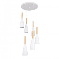 GLOBOSTAR® DILLON 00629 Μοντέρνο Κρεμαστό Φωτιστικό Οροφής με Ντουί 6 x E27 AC 220-240V IP20 - Λευκό & Μπεζ - Μ52 x Π52 x Y130cm GLOBOSTAR® DILLON 00629 Μοντέρνο Κρεμαστό Φωτιστικό Οροφής με Ντουί 6 x E27 AC 220-240V IP20 - Λευκό & Μπεζ - Μ52 x Π52 x Y130cm