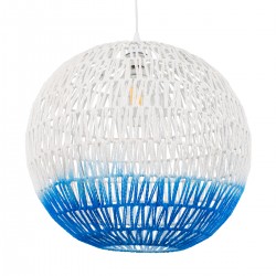 GLOBOSTAR® SANTOR 00729 Boho Κρεμαστό Φωτιστικό Οροφής με Ντουί 1 x E27 AC 220-240V IP20 - Λευκό & Μπλε - Μ50 x Π50 x Y50cm GLOBOSTAR® SANTOR 00729 Boho Κρεμαστό Φωτιστικό Οροφής με Ντουί 1 x E27 AC 220-240V IP20 - Λευκό & Μπλε - Μ50 x Π50 x Y50cm