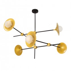 GLOBOSTAR® JOLIET 00780 Μοντέρνο Φωτιστικό Οροφής με Ντουί 6 x G9 AC 220-240V IP20 - Μαύρο & Χρυσό - Μ93 x Π93 x Υ87cm GLOBOSTAR® JOLIET 00780 Μοντέρνο Φωτιστικό Οροφής με Ντουί 6 x G9 AC 220-240V IP20 - Μαύρο & Χρυσό - Μ93 x Π93 x Υ87cm
