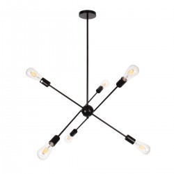 GLOBOSTAR® ZANE 00784 Μοντέρνο Φωτιστικό Οροφής με Ντουί 6 x E27 AC 220-240V IP20 - Μαύρο - Μ70 x Π70 x Υ100cm GLOBOSTAR® ZANE 00784 Μοντέρνο Φωτιστικό Οροφής με Ντουί 6 x E27 AC 220-240V IP20 - Μαύρο - Μ70 x Π70 x Υ100cm