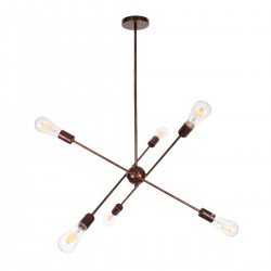 GLOBOSTAR® ZANE 00785 Μοντέρνο Φωτιστικό Οροφής με Ντουί 6 x E27 AC 220-240V IP20 - Χάλκινο - Μ70 x Π70 x Υ100cm GLOBOSTAR® ZANE 00785 Μοντέρνο Φωτιστικό Οροφής με Ντουί 6 x E27 AC 220-240V IP20 - Χάλκινο - Μ70 x Π70 x Υ100cm
