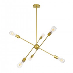 GLOBOSTAR® ZANE 00786 Μοντέρνο Φωτιστικό Οροφής με Ντουί 6 x E27 AC 220-240V IP20 - Χρυσό - Μ70 x Π70 x Υ100cm GLOBOSTAR® ZANE 00786 Μοντέρνο Φωτιστικό Οροφής με Ντουί 6 x E27 AC 220-240V IP20 - Χρυσό - Μ70 x Π70 x Υ100cm